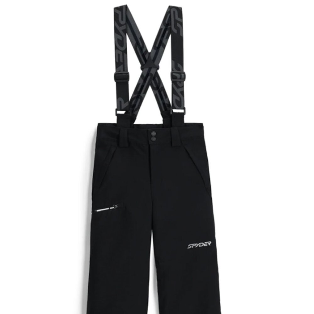 Spyder Boys Propulsion Snow Pants Bibs - Black, Size 14